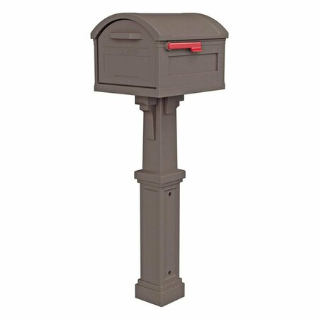 OASIS 54 x 16.63 x 20 in. Gibraltar Mailboxes Plastic Post & Box Combo Mocha Mailbox OA1678618